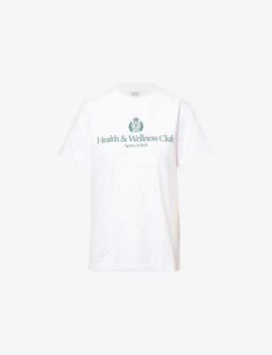 SPORTY & RICH: Country brand-print cotton-jersey T-shirt