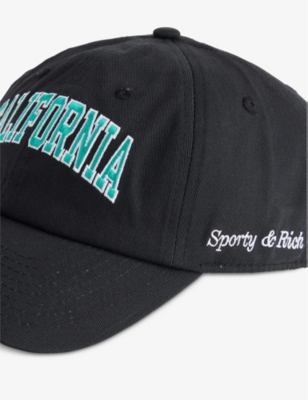 SPORTY & RICH: Logo-Embroidered Cotton Baseball Cap