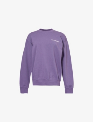 SPORTY & RICH: Health is Wealth Crewneck Cotton-Jersey Sweatshirt