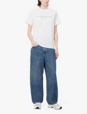 SPORTY & RICH: NY Health Club Short-Sleeve Cotton-Jersey T-Shirt