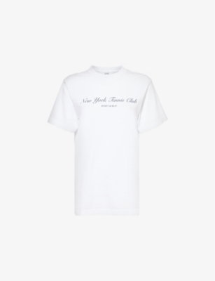 SPORTY & RICH: NY Health Club Short-Sleeve Cotton-Jersey T-Shirt