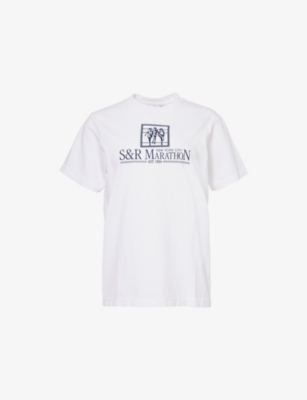 SPORTY & RICH: NY Marathon Cotton-Jersey T-Shirt