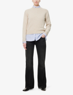 SPORTY & RICH: SRC Embroidered-Logo Crewneck Wool Knitted Jumper