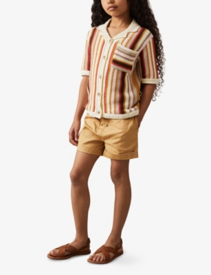 REISS: Candy Striped Cotton-Crochet Shirt 9-13 Years
