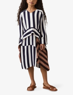 REISS NOLA STRIPED WOVEN DRESS 4-14 YEARS MULTI 