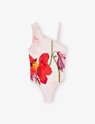 REISS: Reiss x NYBG Layla Floral-Print One-Shoulder Swimsuit 9-13 Years