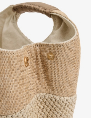 Reiss Womens  Raffia Top-handle Clutch