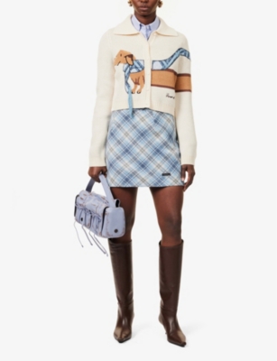 HOUSE OF SUNNY: Walk In The Park Trip collar regular-fit knitted cardigan