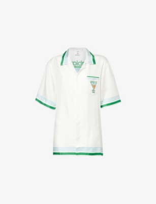 CASABLANCA: Tennis Icon brand-print silk shirt