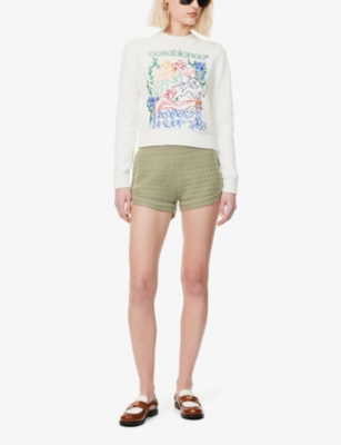 CASABLANCA: Embroidered Knitted Cotton Jumper