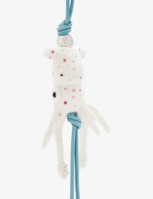 LOEWE: Squid wool and leather key charm