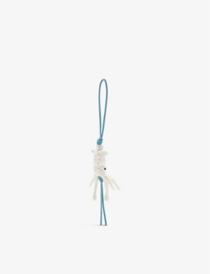 LOEWE: Squid wool and leather key charm