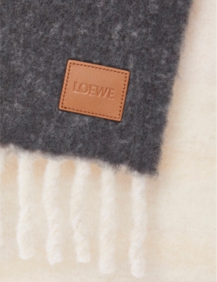 LOEWE: Jacquard-pattern alpaca and wool-blend scarf