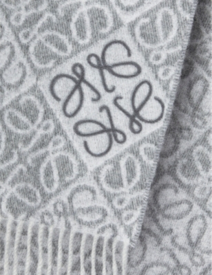 Loewe Anagram Scarf In Gray