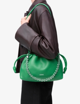 Loewe Womens Tropical Green Flamenco Medium Leather Shoulder Bag In Tropical Green