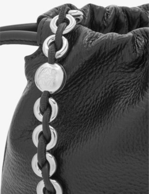 Loewe Womens Black Flamenco Medium Leather Shoulder Bag In Black
