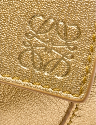 Loewe Womens Gold Puzzle Edge Mini Metallic-leather Cross-body Bag In Gold