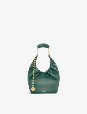 Loewe Womens Vetiver Squeeze Small Leather Shoulder Bag In Vetiver