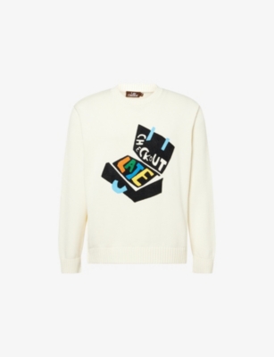 LATE CHECKOUT: Suitcase Embroidered-Branding Cotton-Knit Jumper