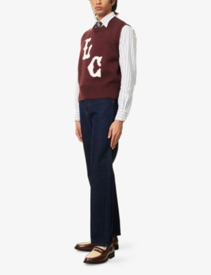 LATE CHECKOUT: Instarsia-Logo Cotton-Knit Vest