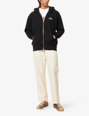 LATE CHECKOUT: Embroidered-Branding Cotton-Jersey Hoody