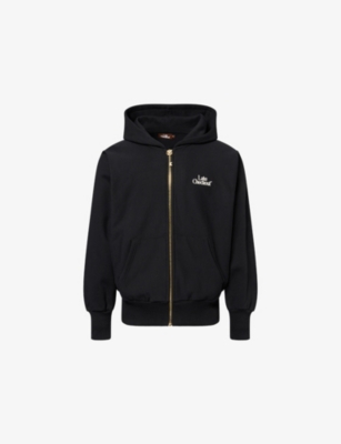 LATE CHECKOUT: Embroidered-Branding Cotton-Jersey Hoody