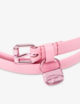 DIESEL: B Charm Hip Metallic Leather Belt