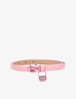 DIESEL: B Charm Hip Metallic Leather Belt