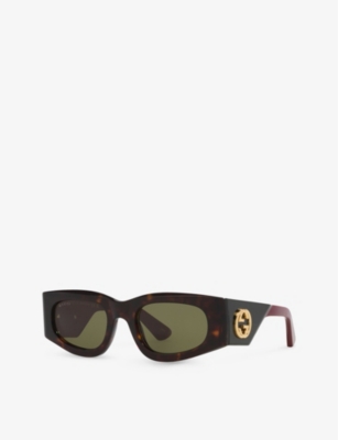 Gucci Womens Brown Gg1664s Square-shape Acetate Sunglasses In Brown