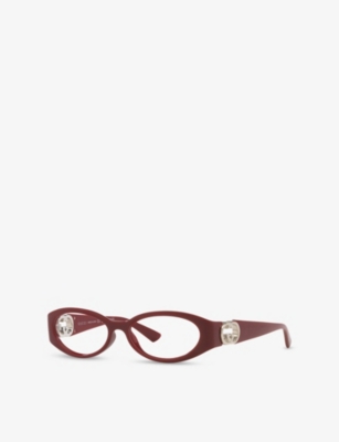 Gucci Womens Gc002294 Round-frame Injected Optical Sunglasses Red In Red