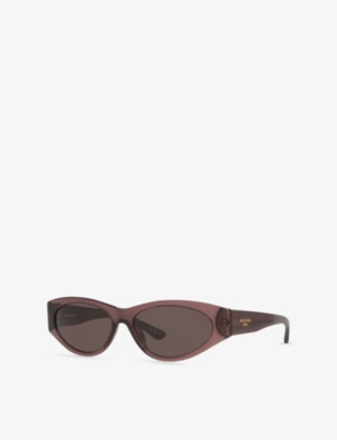 Balenciaga Womens Purple Bb0367s Oval-frame Acetate Sunglasses