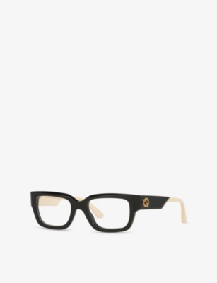 Gucci Womens Black Gg1666o Cat Eye-frame Acetate Optical Glasses