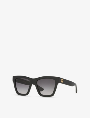 Gucci Womens Black Gg1714s Cat Eye-frame Injected Sunglasses In Black