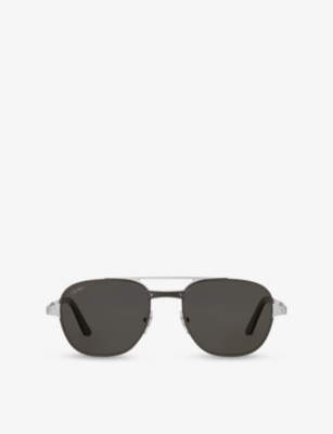 CARTIER: CT0477S Pilot-Frame Metal Sunglasses