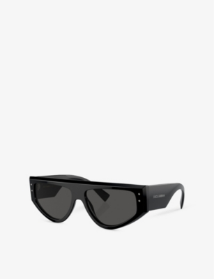 Dolce & Gabbana Womens Black Dg4461 Rectangle-shape Acetate Sunglasses