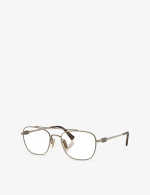 Miu Miu Womens Gold Mu 51wv Square-frame Metal Glasses