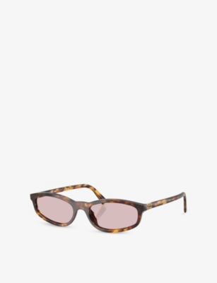 Miu Miu Womens Brown Mu A06s Oval-frame Acetate Sunglasses In Brown