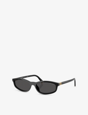 Miu Miu Womens Black Mu A06s Branded Acetate Sunglasses In Black