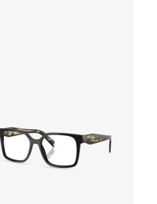 Prada Womens Black B03v Square-shape Acetate Sunglasses In Black