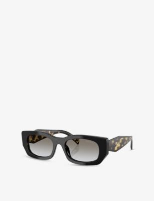PRADA WOMENS BLACK PR B05S PILLOW-FRAME ACETATE SUNGLASSES 
