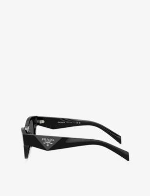 Prada Womens Black Pr B09s Butterfly-frame Acetate Sunglasses In Black