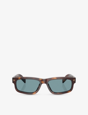 Prada Womens Brown Pr B11s Rectangle-frame Acetate Sunglasses In Brown