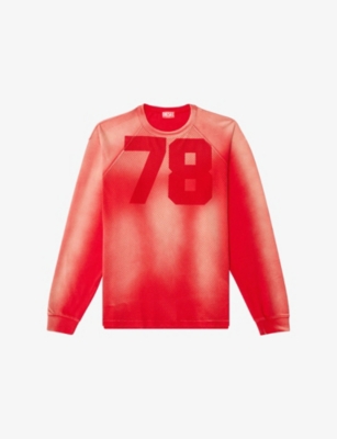 DIESEL: T-Roxter Mesh-Print Cotton Sweatshirt