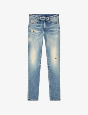 DIESEL: 1979 Sleenker Distressed Skinny-Leg Stretch-Denim Jeans