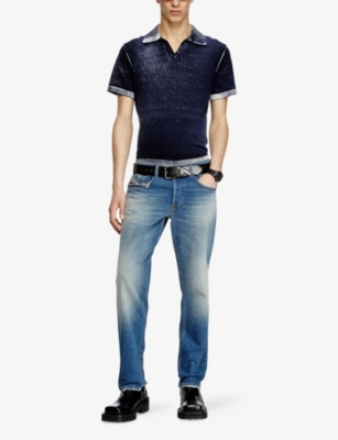 DIESEL: 2023 D-Finitive Regular-Fit Tapered-Leg Stretch-Denim Jeans