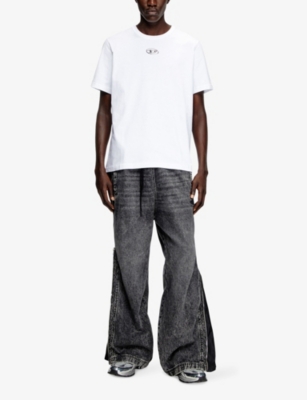 DIESEL: D Livery Logo-Badge Short-Sleeve Cotton T-Shirt