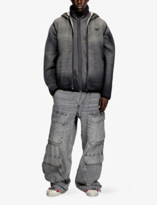 Diesel Mens 02 S-haky Hooded Denim-effect Jersey Vest