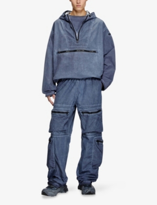 DIESEL: J Noode Logo-Embroidered Hooded Cotton Anorak Jacket