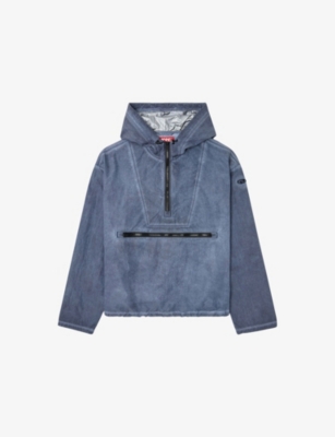 DIESEL: J Noode Logo-Embroidered Hooded Cotton Anorak Jacket