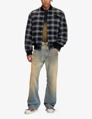 Diesel Padded Bomber Jacket In Check Flannel In 9xxa